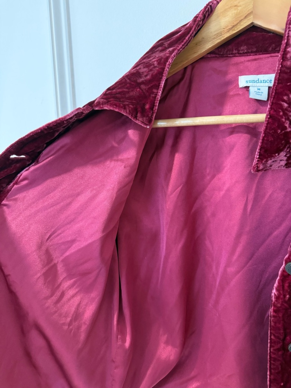 Sundance Purple Silk Blend Velvet Button Up Jacket Holliday Edition M - Picture 7 of 8